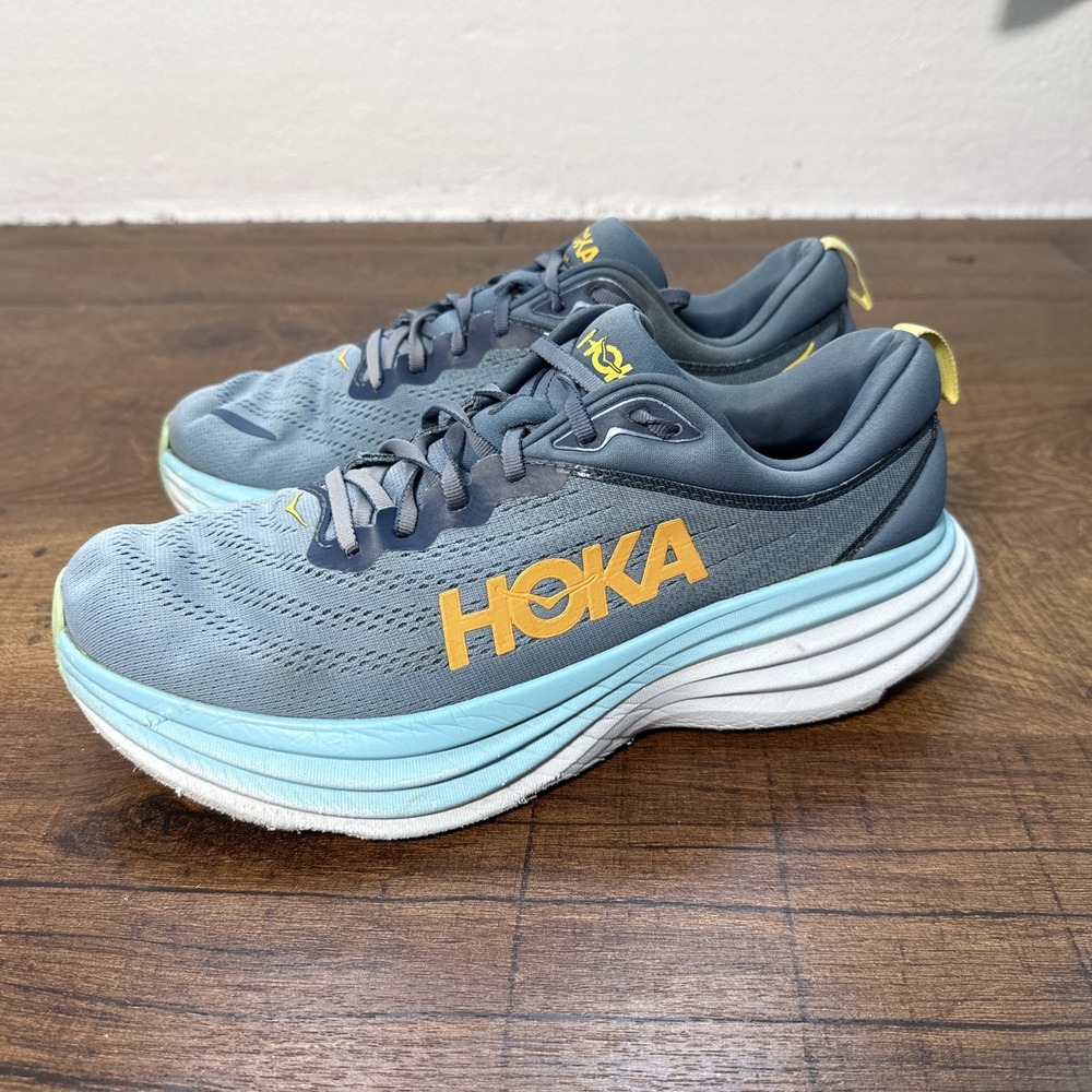 HOKA Bondi 8 Men's 10.5 D Real Teal Shadow Running Shoes Jogging 1123202 RHD